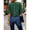 Summer Women's Solid Color Ruffled Short Sleeve Button T-Shirt, European American Style Casual Top for Crossborder