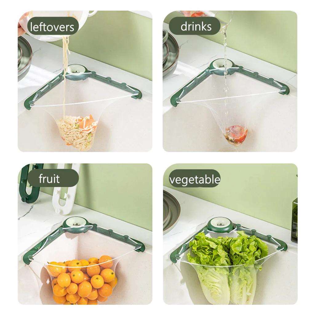 Kitchen Sink Strainer Triangular Storage Rack For Sink Filter Food Vegetable Sink Stopper Drain Filter Kitchen Accessories Tools
