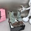 Western denim cloth pants tube boots knight martin boots women's autumn and winter short boots children thick heel