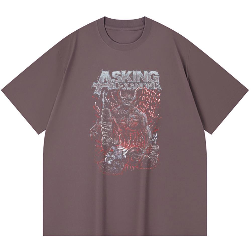 230 Gsm 100% Cotton Heavy Metal T-Shirt  Rock Band Popular Music Print Unisex Heavy Cotton T Shirt