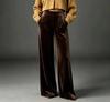 2026 European Velvet High-Waist Wide-Leg Floor-Length Pants for Women