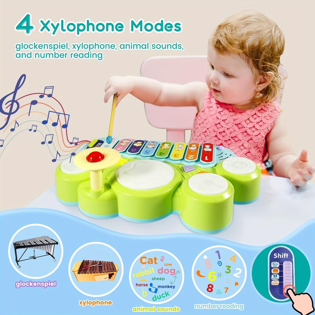 Electronic Xylophone Game Drum Music for Infants,Early Education,Cognitive Development,Perfect As a Christmas Gift Present for Ages 0-3 Non-Electric