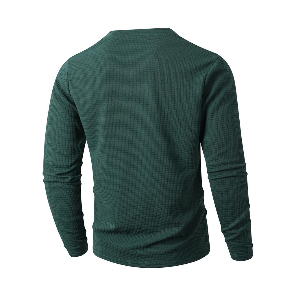 Men's Solid Color Long Sleeve T-Shirt Shirt Men's Casual Sports Top