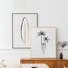 Surfboard And Palm Trees Wall Art Canvas Painting Nordic Posters And Prints Neutral Beach Wall Pictures Kids Nursery Room Decor No Frame