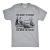 Mens The Secret To Fishing T Shirt Funny Fathers Day Fisherman Tee