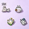 Cartoon Lapel Pins Halloween Ghost Enamel Brooch, Spooky Metal Pin, Pin Sweater Cardigan Coat Suit Scarf Decor, Men Women Clothing Accessories Costume