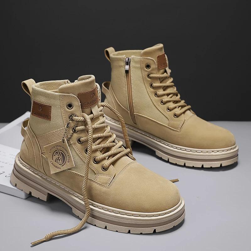 Motorcycle Boots Outdoor Ankle Boots Men's Sneakers Loafers Sports and Leisure Soft and Comfortable Wear-resistant Casual Shoes
