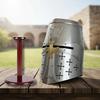 Handmade Crusader Helmet, Templar Knight Helmet with Brass Cross, Medieval Steel Great Helm Armor Cosplay