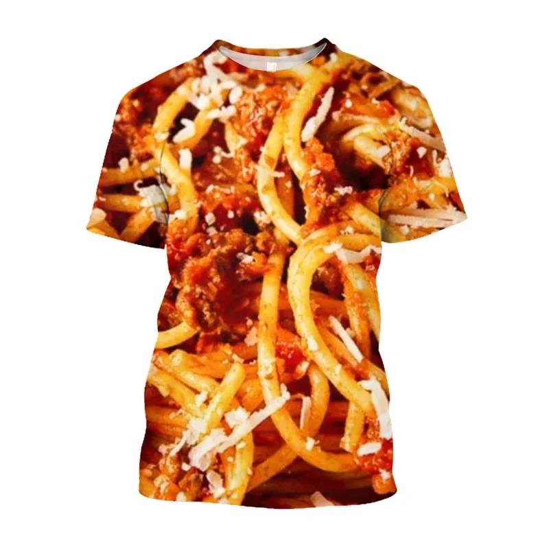 

Men s T-Shirts 3D Pasta Pizza Printed Casual Adult Unisex Oversized Short Sleeve Clothing Mens T-Shirt 4XL