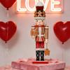 Fascinating 35Cm Gingerbreads Nutcrackers Statue Handcrafted Wooden Christmas Ornament Great For Festival Ambiances