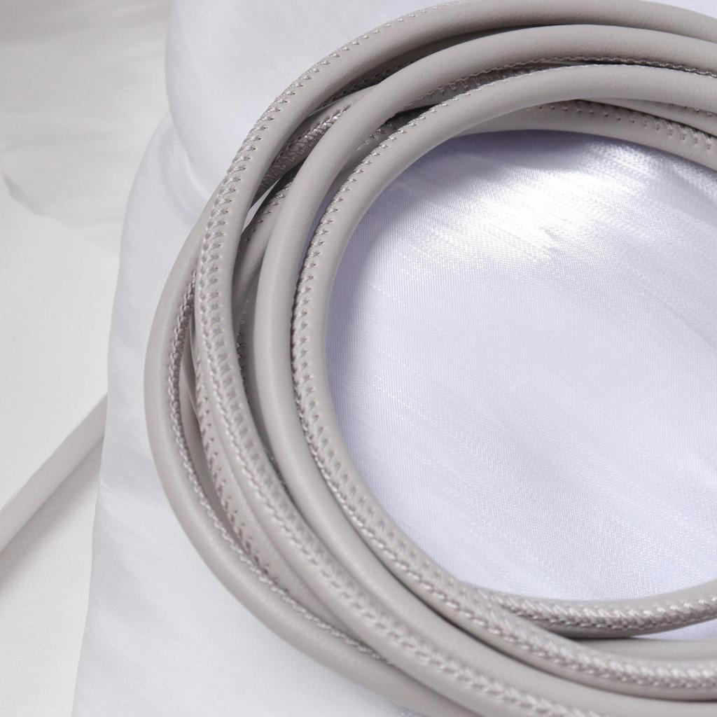 PU Leather Round Handle Strap with Lock Edge Stitching - DIY Traction Weaving Ornament E18