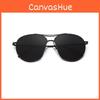 Fashion Women Large Oversized Sunglasses With Elegant Aviator Mirror Lens And Metal Frame