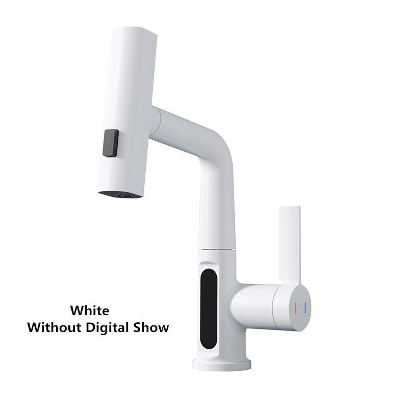 

Черный водопадный смеситель для раковины, многофункциональный подъемный смеситель с нисходящим потоком, горячая и холодная вода, серый смеситель для раковины, белый смеситель для ванной комнаты