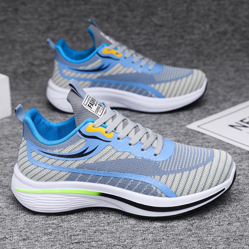 New Casual Men Knit Casual Walking Shoes Breathable Trendy Sneakers Original Light Shock Absorption Male Tennis Shoes