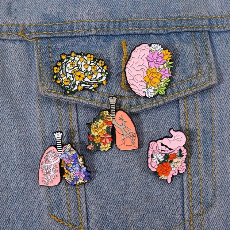 Herz Gehirn Lunge Brosche Mantel Revers Anstecknadeln Schmuck Geschenk für Freund