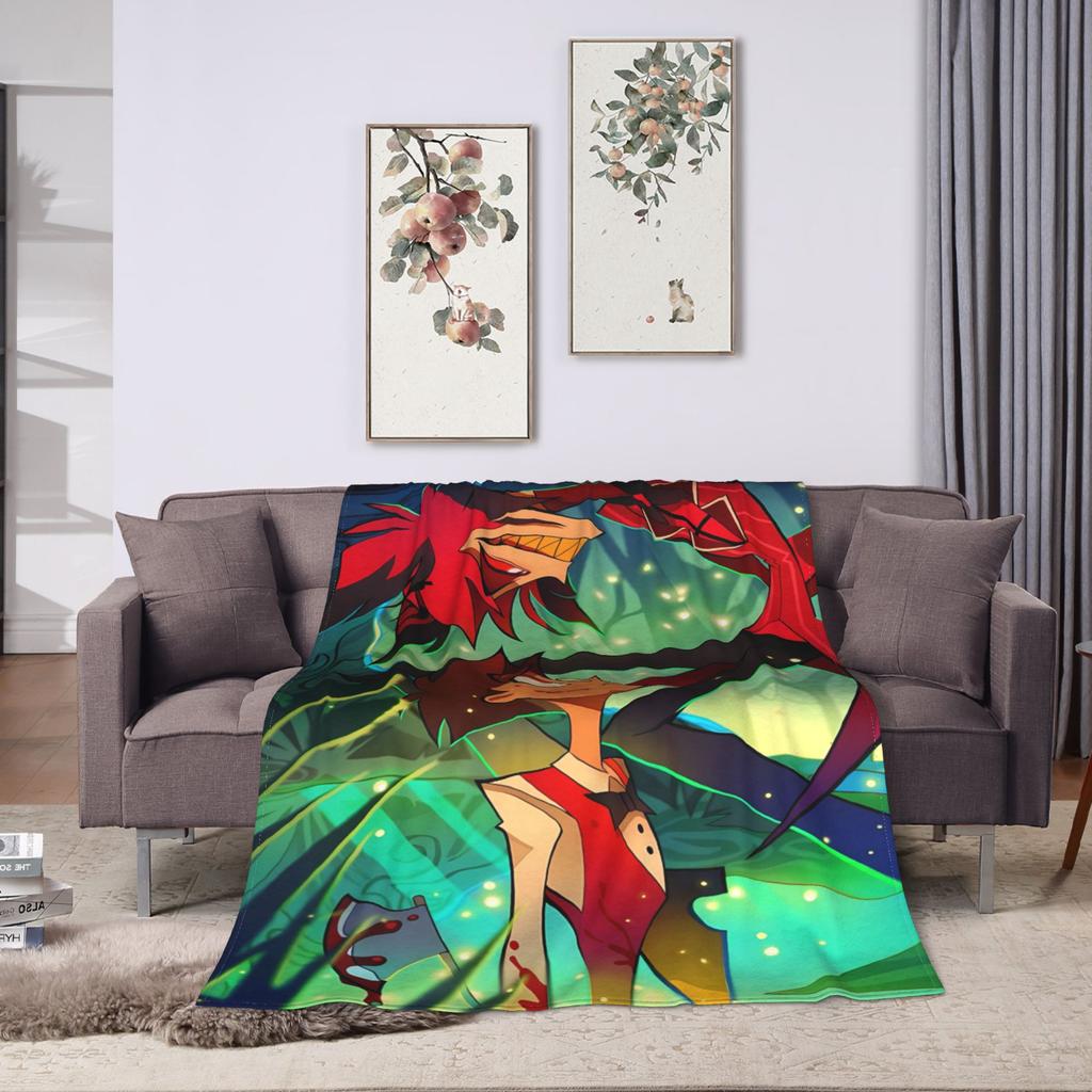 Vox Alastor Hazbin Hotels Warm Blanket Girls Boys Plush Throw Blanket Fluffy Outdoor Flannel Bedspread Sofa Bed Cover