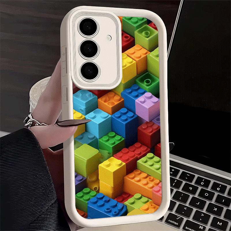 

Phone Case for Samsung Galaxy A17 A16 A15 A14 A13 Fashion Building Blocks Pattern A56 A36 A26 A55 A35 A25 A54 A34 A24 A53 A33 A2 Samsung A56