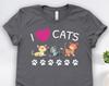 Love Cats and Kids Tshirt, Cat Owner and Kids Tshirts, Cat Lover and Kids Tshirts, Cat Art, Cat Rescue and Kids Tshirts
