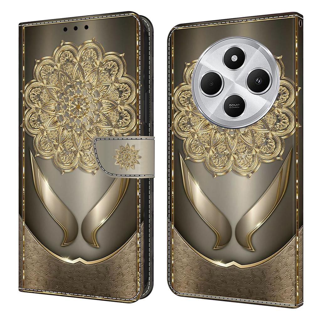 Wallet Case For Xiaomi Poco C75 4G/Redmi 14R 5G/14C 4G Pattern Printing PU Leather Flip Stand Phone Cover