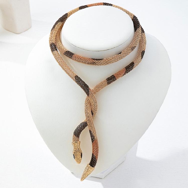 Stylish Retro Snake Necklace Multi Wear Option as Chokers Bracelet or Armband Adjustable Flexible Alloy Materials