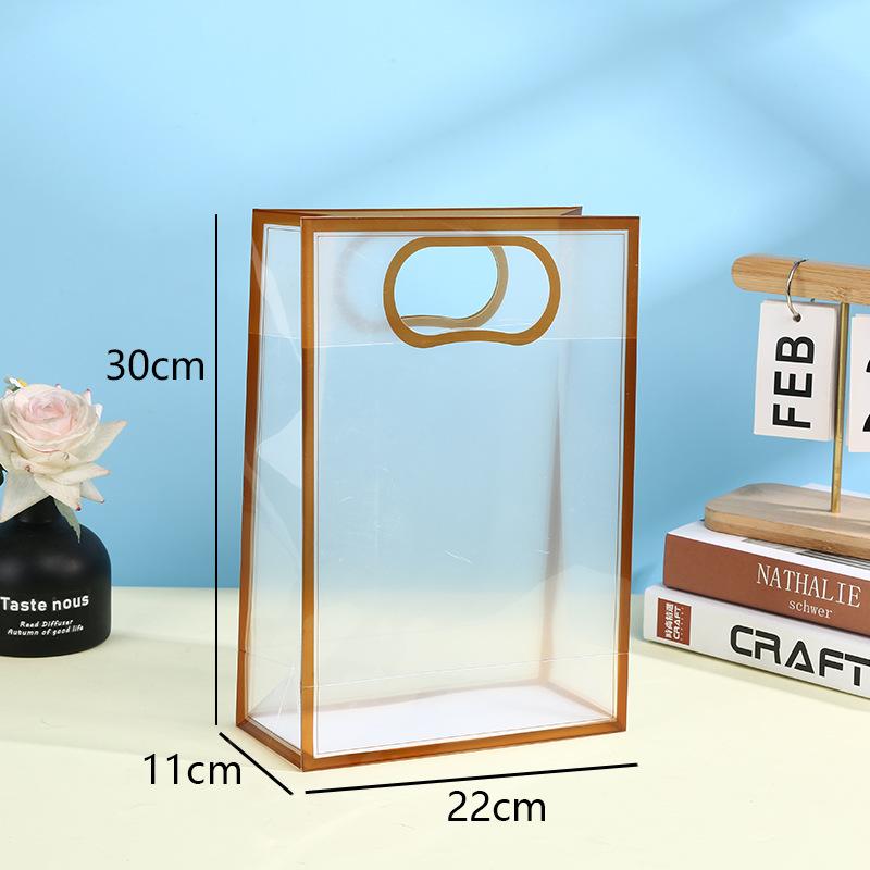 Transparent Plastic Gift Bag with Handle Reusable PP Material Packaging Bag Suitable for Weddings Valentine's Day Birthday Parties Business Occasions