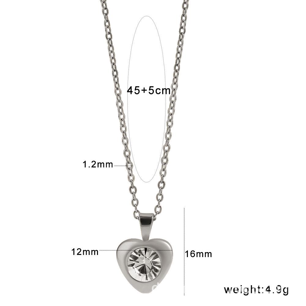Meishi Duo 18K Gold-Plated Zirconia Heart Necklace for Women - Korean Style, Versatile  Non-Fading.