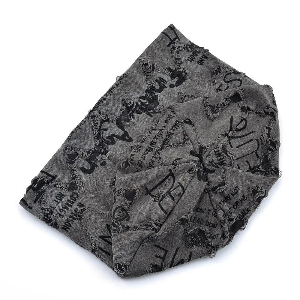 Thin Bonnet Letter Print Beanie Wasteland Style Loose Style Vintage Beanie Streetwear Design Hip Hop Beanies Unisex Wear