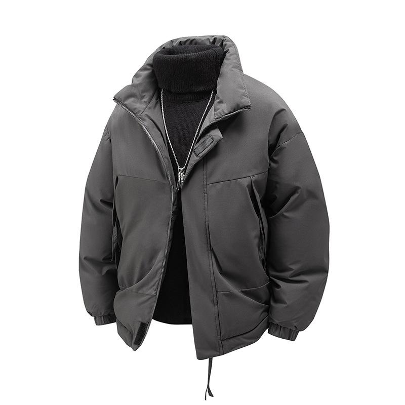 Zimowy Bawełniany Płaszcz Pogrubiony Stójka Modna Młodzieżowa Odzież Wierzchnia Kurtka