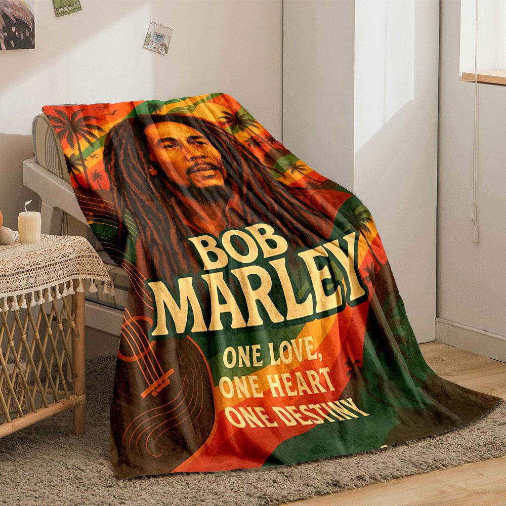 Tramonto colorato a tema reggae con palme e dreadlocks fluenti. coperta per tutte le stagioni coperta per pausa pranzo regalo