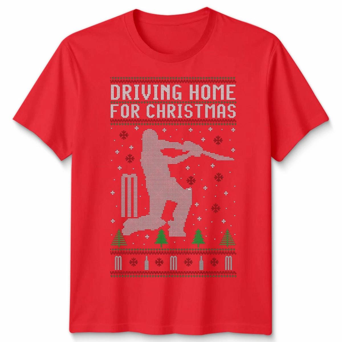 

Cricket Player Christmas T shirt Driving Home Unisex Funny Holiday Tee #MC38 S