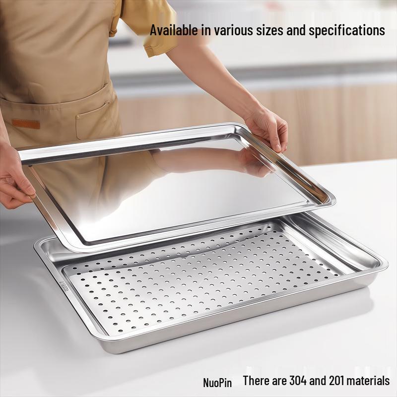 Ruhan 304 Stainless Steel Rectangular Tray with Lid