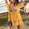 Bikini Cover Up Lace Hollow Out Summer See Through Sun Protection Swimwear Tunic for Beach