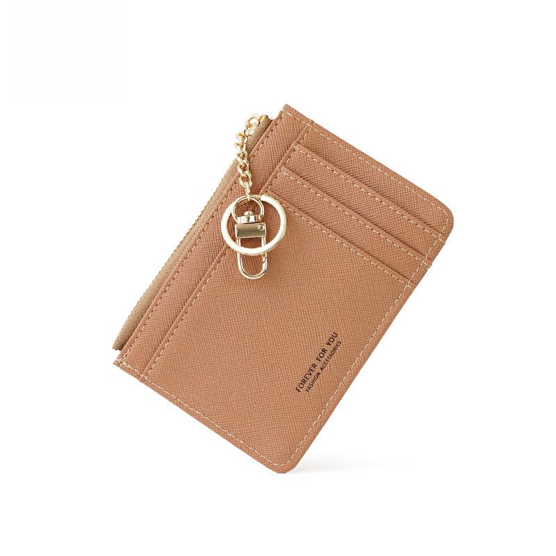 Ultra-Thin Anti-Theft Zipper Card Holder Wallet - Portable & Secure.
