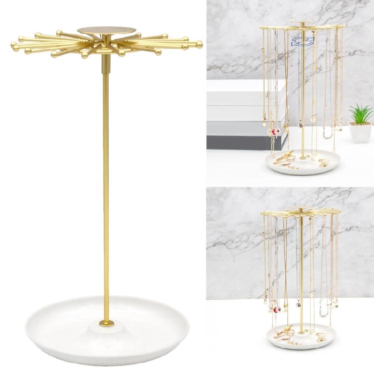 Stylish Round Based Jewelry Organizer Display Stand for Rings Necklaces Earrings Women Accessories Storage Organizer