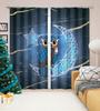 Green Forest Elf Lantern Curtains for The Bedroom Window Fabric Curtain for Living Room Left and Right Biparting Open 2Panel