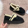 New thick-soled velvet warm outer wear cotton shoes fluffy shoes women's winter fashion retro indoor home cotton shoes
