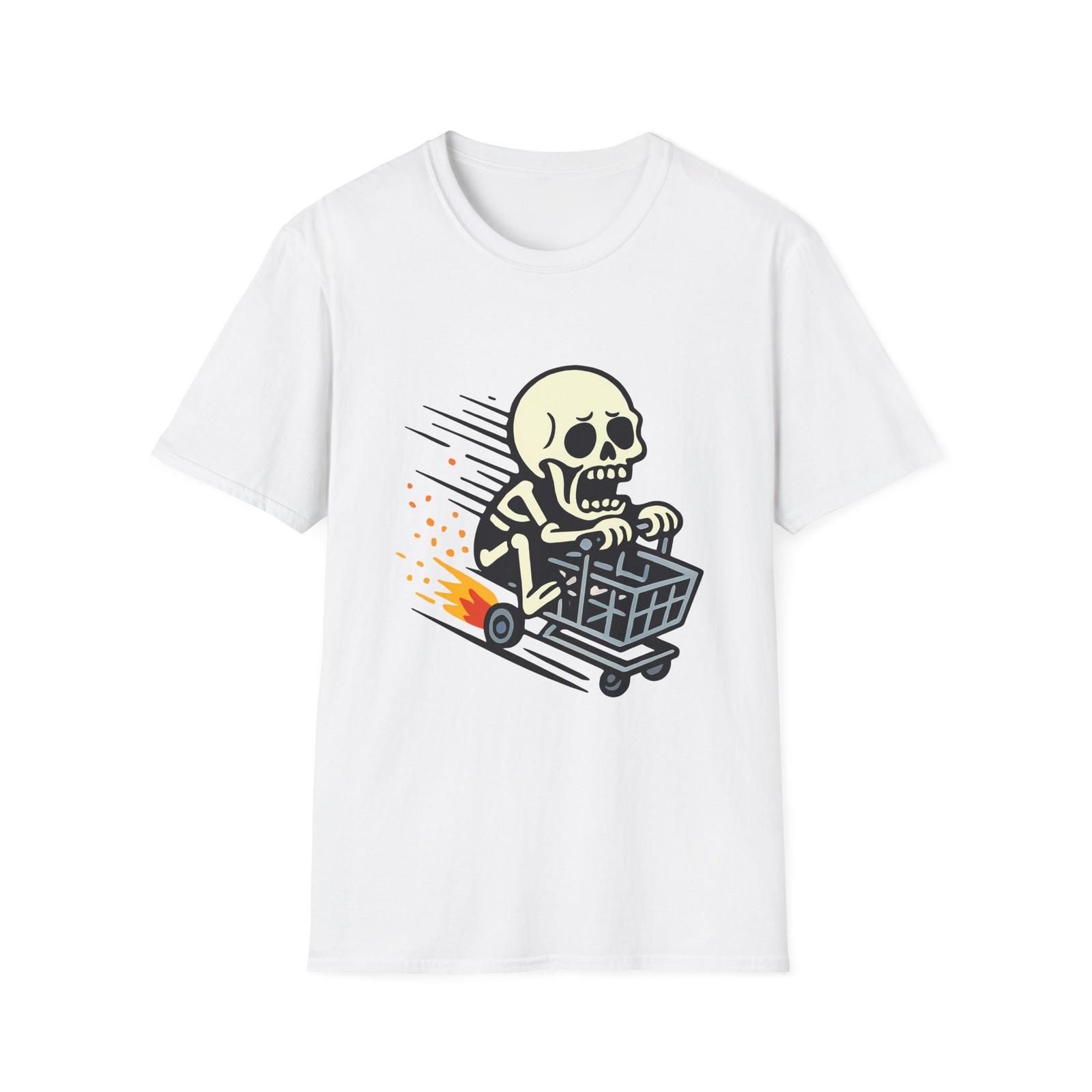 

Unisex Softstyle T-Shirt Skeleton Shopping Cart Downhill Thrill 5XL різнокольоровий