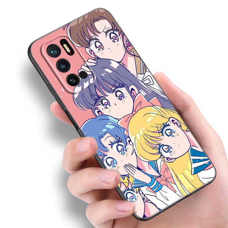 Θήκη Κινητού Σιλικόνης Μαύρη Anime Sailor Moon Για Xiaomi Redmi Note 10 11 11S 12 13 4G 8 9 11T Pro 5G Plus 8T 9S 10S 12S