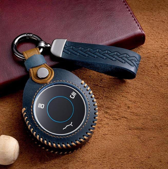

Кожаный чехол для ключа автомобиля, чехол-брелок, оболочка для Neta V Nezha U Nezha NO1 NETA V U-II U2 U синий