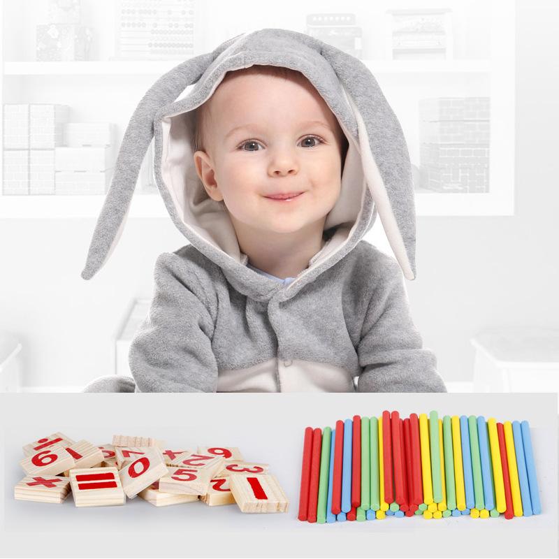DIY Montessori Toys Math Number Wooden Blocks Counting Sticks Early Learning Educational Games Toys Gifts For Children Kids