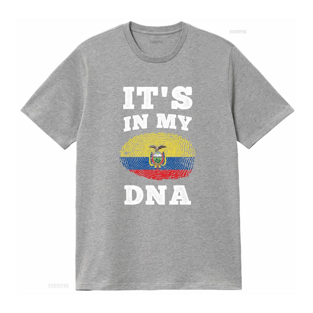 Ecuadorian Pride T Shirt Its In My Dna With Ecuador Flag Print Unique Ethnic Design Vintage Fashion Soft Comfortable