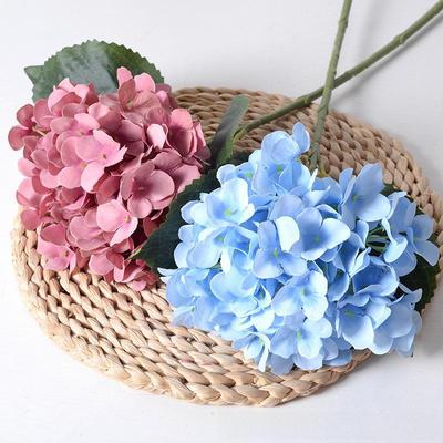 Artificial Silk Hydrangea with Leaves for Home Decor, Weddings, and Photography