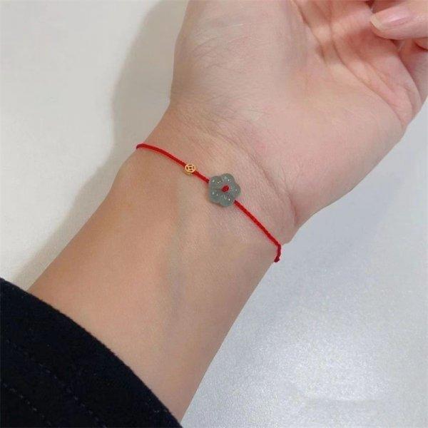 Elegant Exquisite Plum Flower Braided Bracelets for Women Trendy Handmade Blue Rope Weave Bracelets Friendship Jewelry Gifts