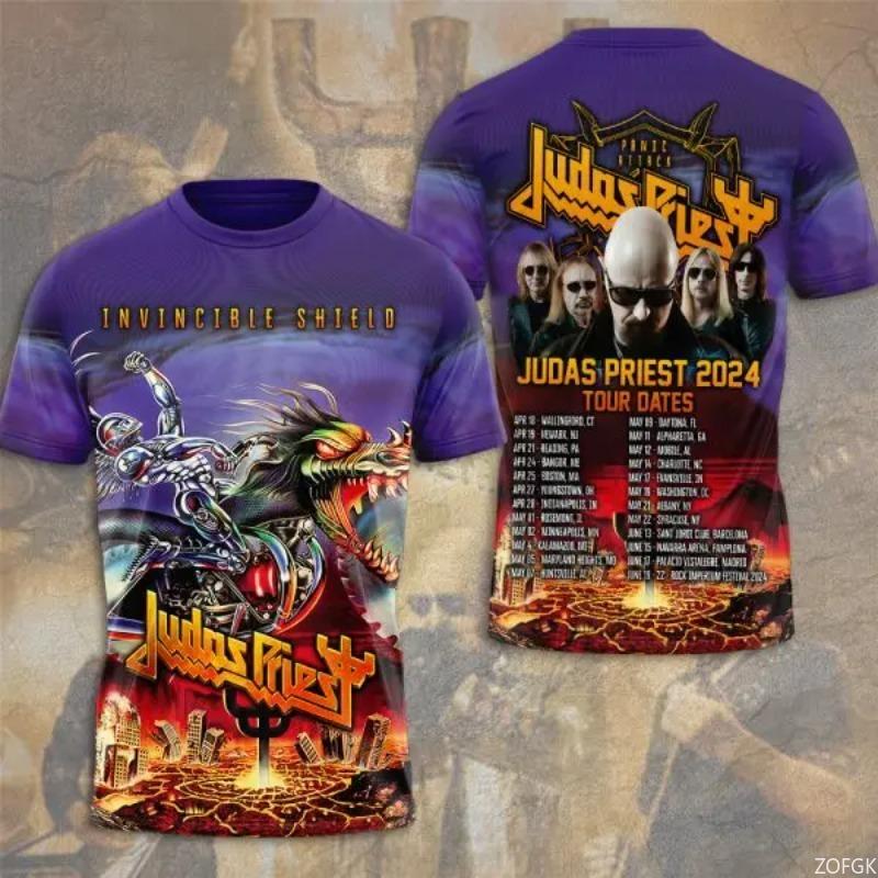 

Judas Priest Band 3d Print T-shirt Men Women Fashion O-Neck Short Sleeve Tops Tees Rock Music Clothing Hip Hop Tshirt Male XL
