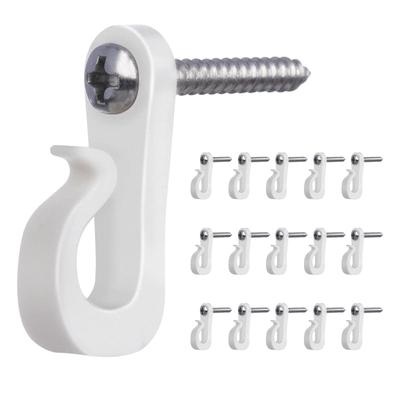 15PCS Hanger Hooks for String Lights with Screw Indoor Outdoor Light Hooks Clips for Hanging Fairy Lights Patio Light