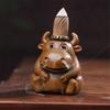 Handcraft Wood Backflow Incenses Burners Wood Carving Cow Hippo Ornament Censers Aromatherapy Diffuser for Home Decors