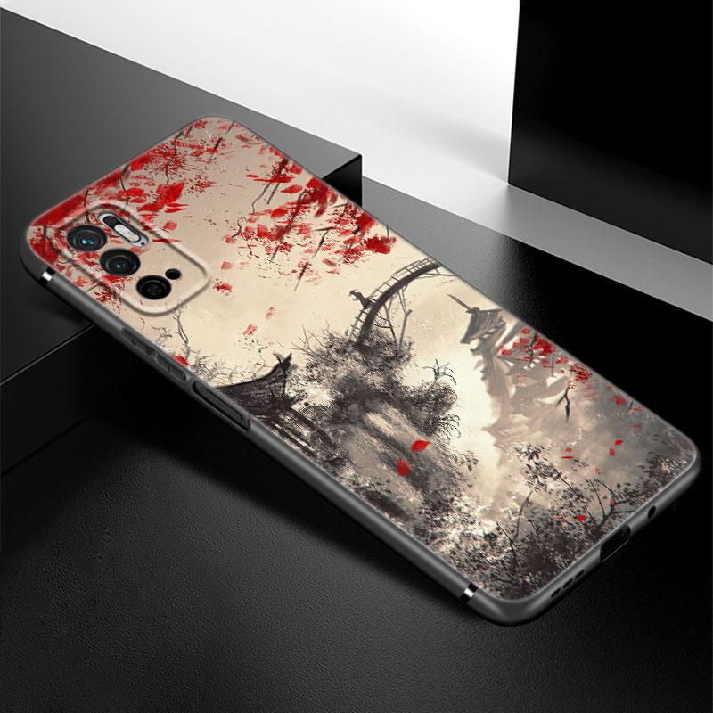 Ukiyo-e Japanese Style Art Phone Case For Xiaomi Redmi Note 7 8 9 10 Lite 11 11E 11T 12 Pro 11S 4G 10T 5G 8T 9S 10S Black Cover
