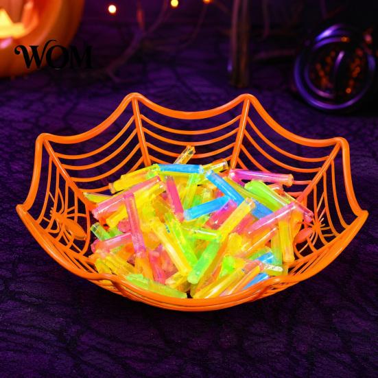 Spinnennetz Süßigkeitenschale Halloween Korb, Kunststoff Spinnennetz Design Obst Servierschale, Auffällige Dekoration für Leckereien oder Trick-Halter für den Esstisch,