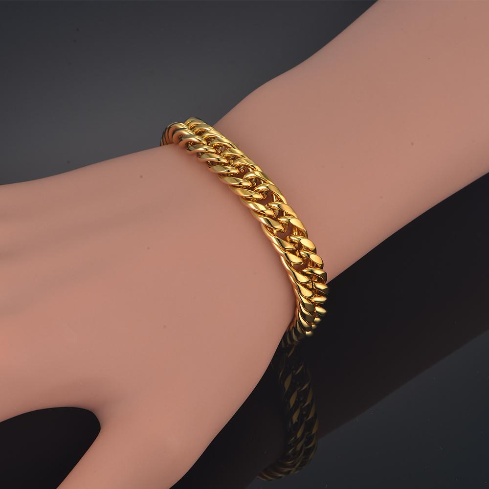 HIGH POLISH 6MM 9MM Hip Hop Rock Jewelry Miami Cuban Link Stainless Steel Bracelet For Men Women,Gold Silver Color Chains