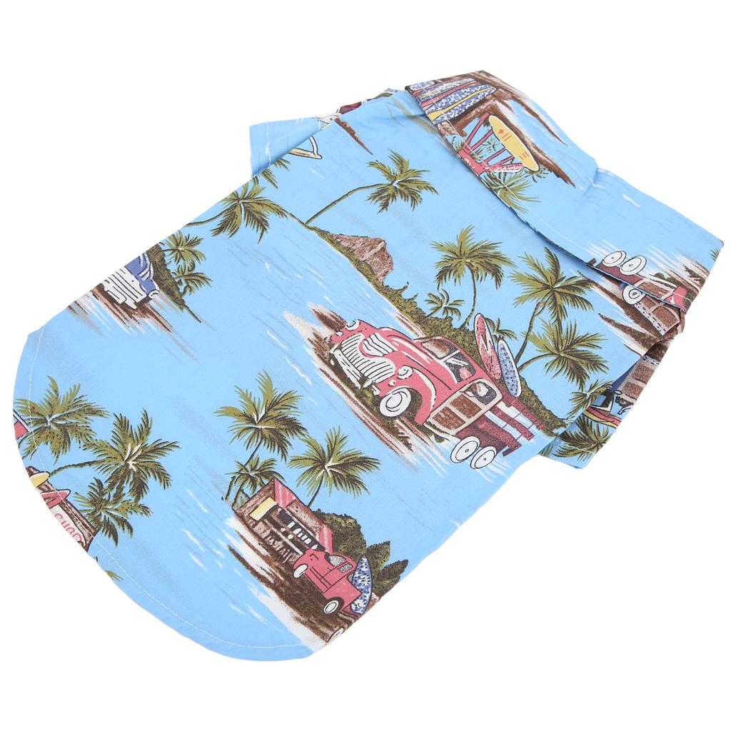 Pet Hawaiian Shirt Cool Breathable Hawaiian Beach Print Dog Summer Camp T Shirt for Dogs and Cats